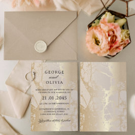 Convite Gold Elegant Luxury Marble Abstract Wedding