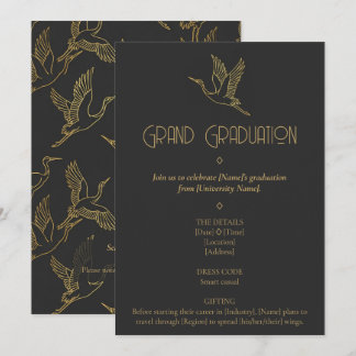 Convite Gold Filigree Art Deco | Crane Graduation