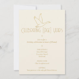 Convite Gold Filigree Art Deco | Goose Birthday