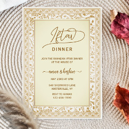 Convite Gold Floral Border ramadan iftar invitations