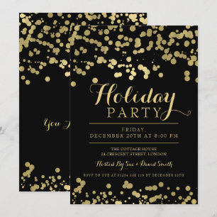 Convite Gold Foil Confetti Feriado