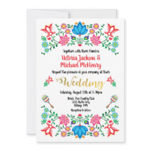 Gold Foil Floral Mexicana Weding Fiesta