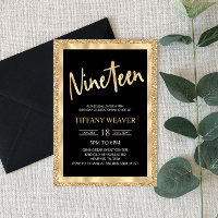 Gold Foil Glitter 19 - 19 - Aniversário