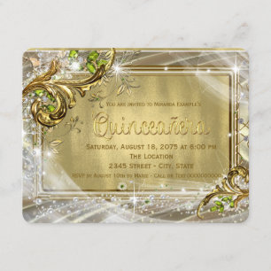 Convite Gold Foil Quinceañera