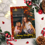 Convite Gold Foil Winter Deixa Foto Feliz Natal<br><div class="desc">Cartão de Natal simples e fofo,  com fonte de caligrafia dourada,  excelente para fotos leves.</div>