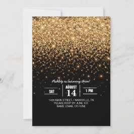 Convite Gold Glitter Sparkle Elegant Luxury Texture       