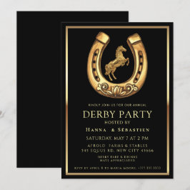 Convite gold Horse Derby Party Equestrian 
