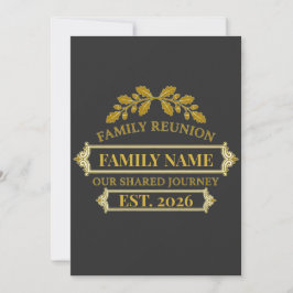 Convite Gold Oak Leaf Family Reunion Custom Name and Year