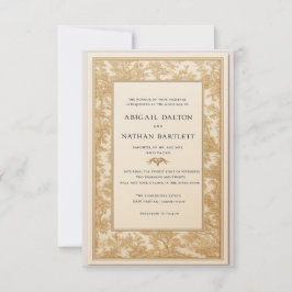 Convite Gold Toile Wedding Invitation (Gilded Heirloom)