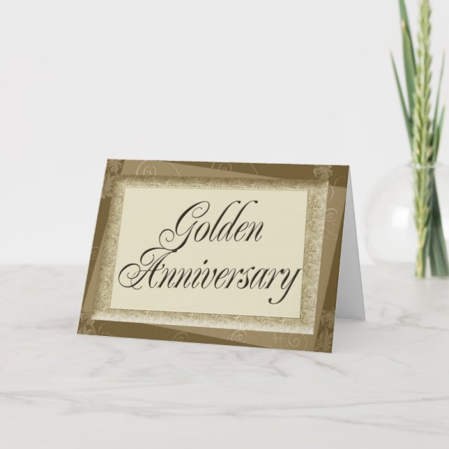 Convite Golden Anniversary Invitation Cards (Frente)