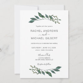Convite Golden borders eucalypt wedding collection