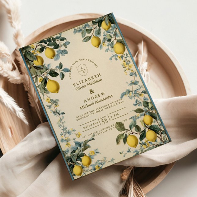 Convite Golden Citrus Blossom Wedding (Criador carregado)