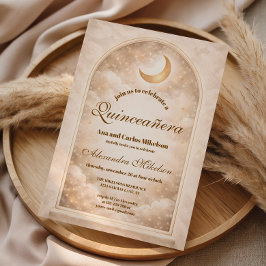 Convite Golden Constellation Quinceañera