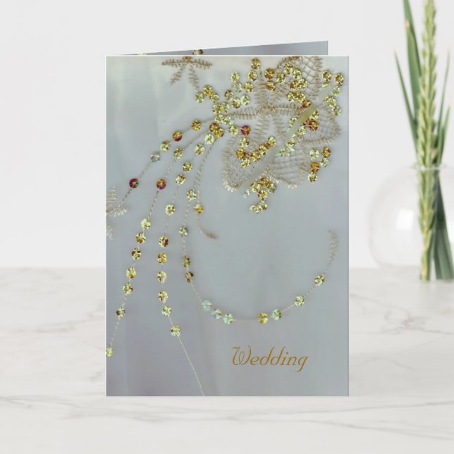 Convite Golden Deco Wedding Card (Frente)