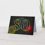 Convite Golden Garden 80th Birthday party invitation<br><div class="desc">Bright fireworks exploding to celebrate a 80th Birthday on this Invitation to a party. An eye catching birthday party invitation that you can customize to your own details.</div>