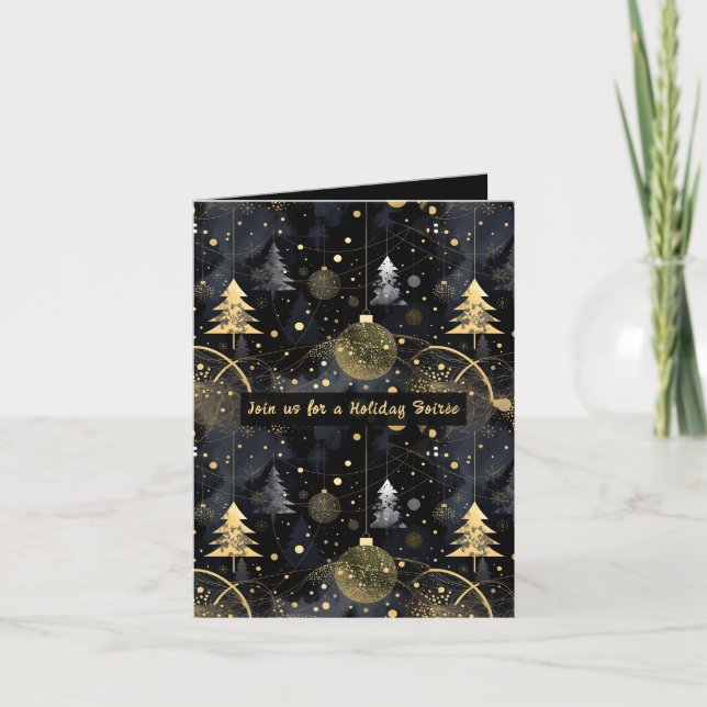 Convite Golden Noir Christmas (Frente)