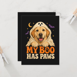 Convite Golden Retriever Halloween Patas Assustadoras