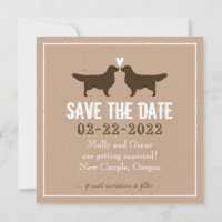 Golden Retrievers Casamento Salvar a Data