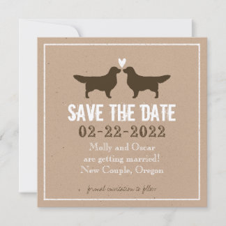 Convite Golden Retrievers Casamento Salvar a Data
