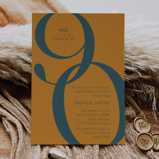 Convite Golden Shh It's a Surprise 90th Birthday Party