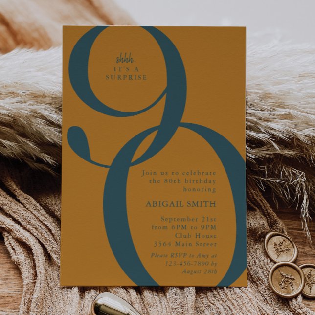 Convite Golden Shh It's a Surprise 90th Birthday Party (Criador carregado)