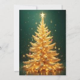 Convite Goldener Weihnachtsbaum mit Ornamenten