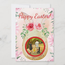 Convite Golder Easter egg with photo