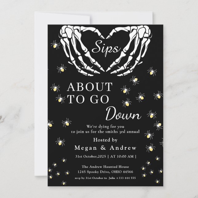 Convite gole prestes a descer no Dia das Bruxas (Frente)