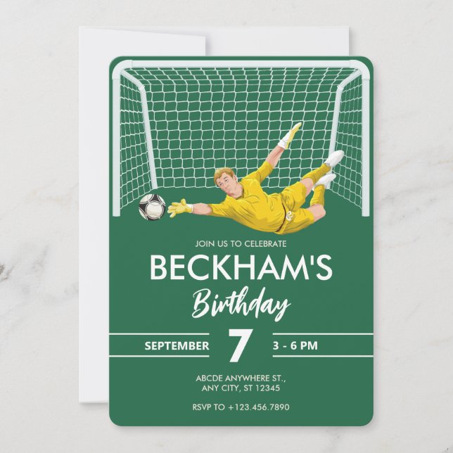 Convite Goleiro de futebol  (Frente)