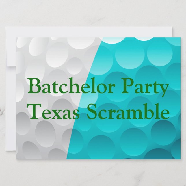 Convite Goleiro Golfe Campo de golfe Festa de solteiro. (Frente)