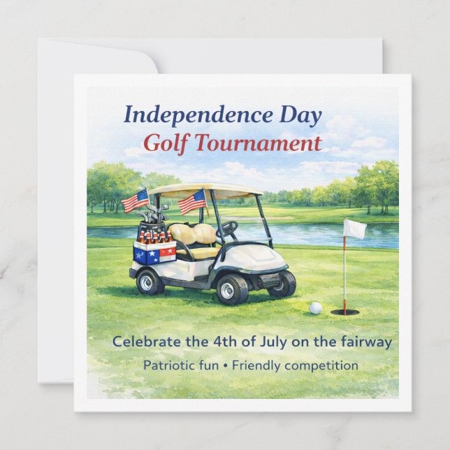 Convite Golf  4th July Independence Day  (Frente)