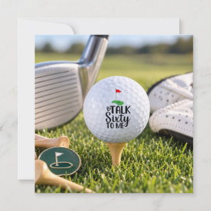 Convite Golf 60º Aniversário com bola de golfe no tee
