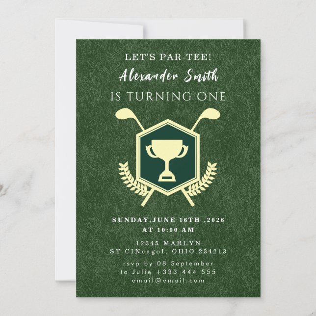 Convite Golf Baby Shower Invitation (Frente)