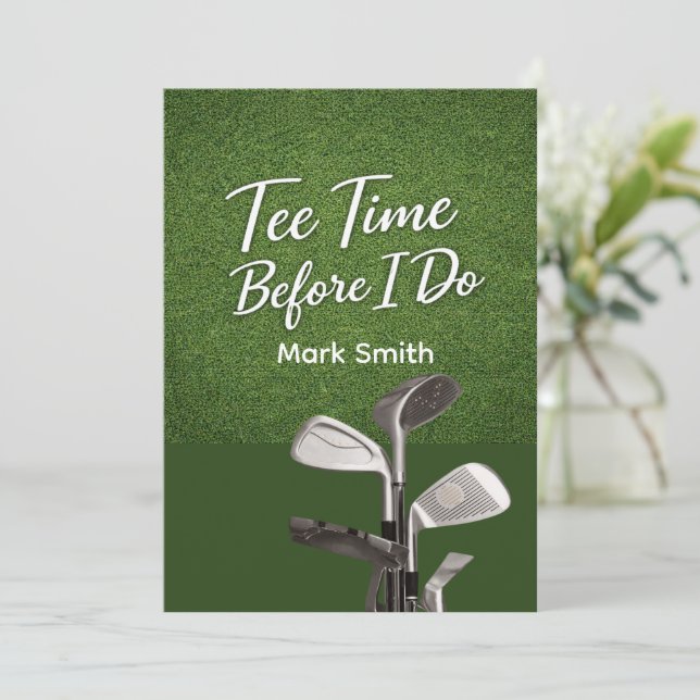 Convite Golf Bachelor Party on Green  (Em pé/Frente)