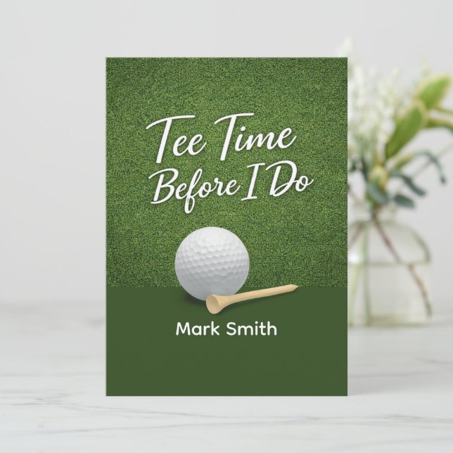 Convite Golf Bachelor Party on Green  (Em pé/Frente)