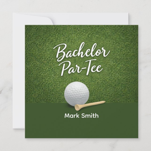 Convite Golf Bachelor Party on Green  (Frente)