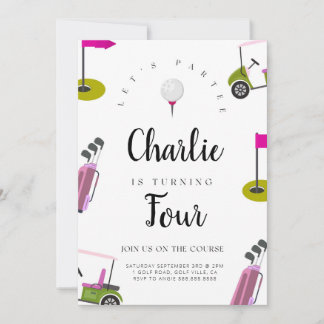 Convite Golf Birthday Par Tee Birthday Invitation Girls