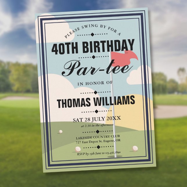 Convite Golf Birthday Partee Party (Golf Birthday Partee Party Invitation)