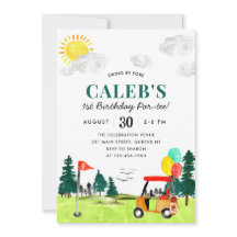 Golf Boy Golfing by Fore a Par Tee Birthday