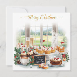 Convite Golf Christmas Party with Golf Course Background