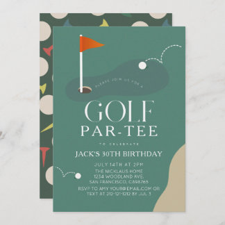 Convite Golf Course Fairway Flag Adult Birthday Par-Tee