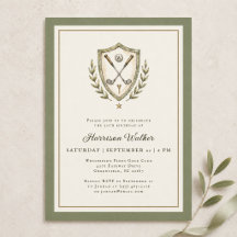 Golf Crest Elegante Monograma Festa de Aniversário