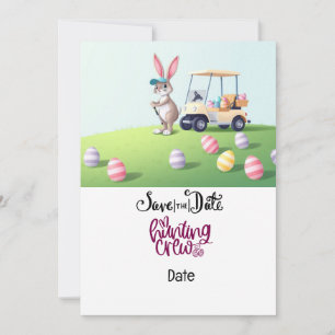Convite Golf Easter Bunny no campo de golfe
