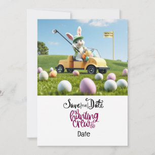 Convite Golf Easter Bunny no campo de golfe
