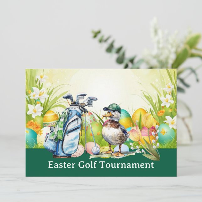 Convite Golf Easter to golfer PARTY invitation  (Em pé/Frente)