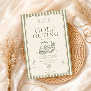 Convite Golf Elegante Verde Salvia Clube Minimal Luxo