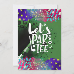 Convite Golf Engraçado dizendo para o Vamos de golfe