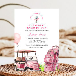 Convite Golf Girl a mais nova caddie Churrasco de Bebê