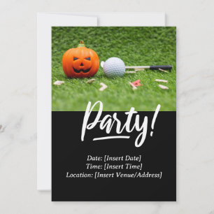 Convite Golf Halloween temático para golfista