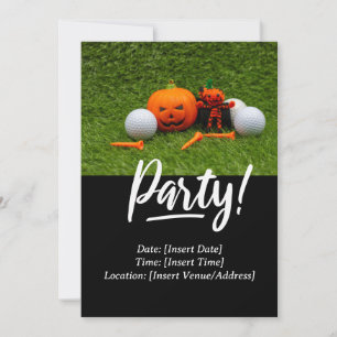 Convite Golf Halloween temático para golfista